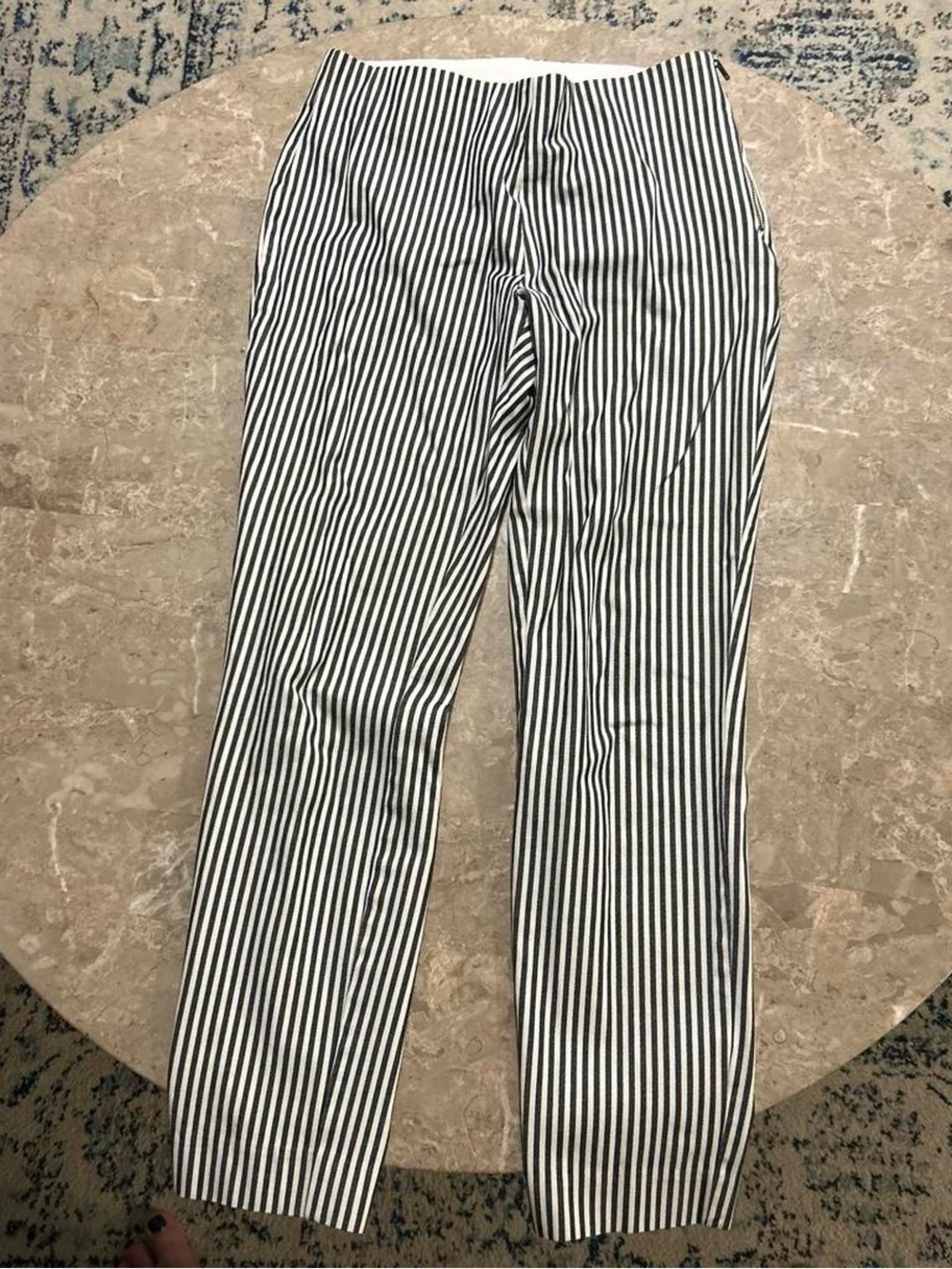 a new day Black and White Vertical Stripe Pencil Skirt